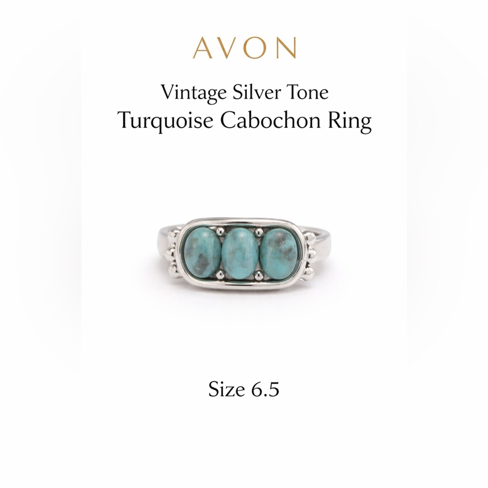 Avon Silver Ring with Turquoise Stones